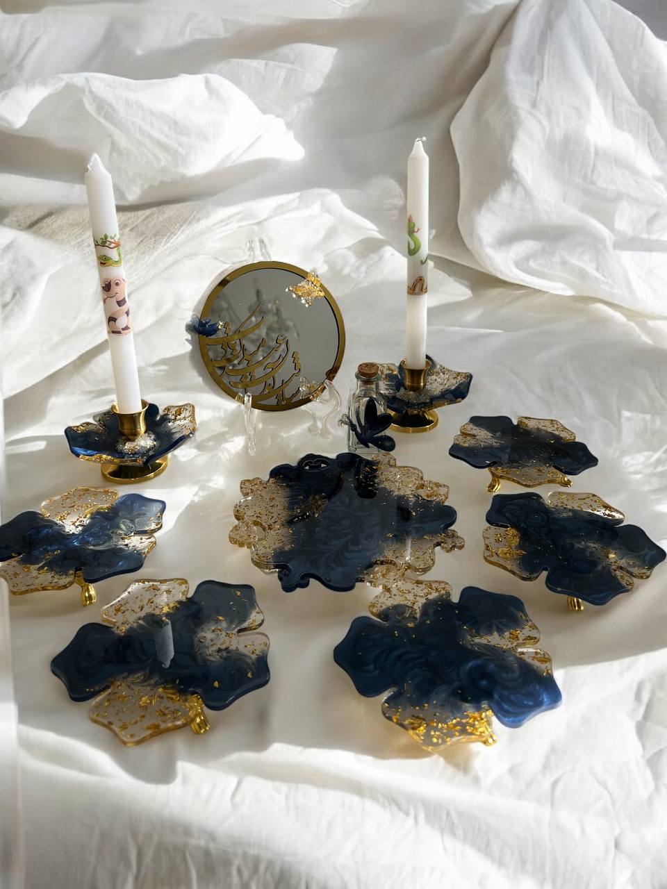Blue and Gold Haft-Seen Set