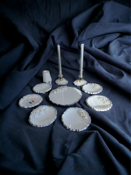 "White pearl" Haft-Seen set