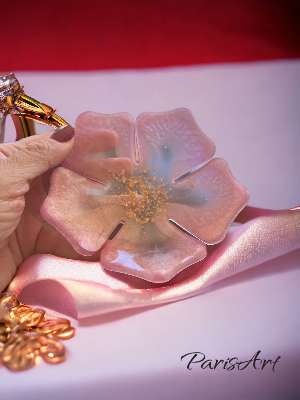 "Pink Flower" Jewelry dish