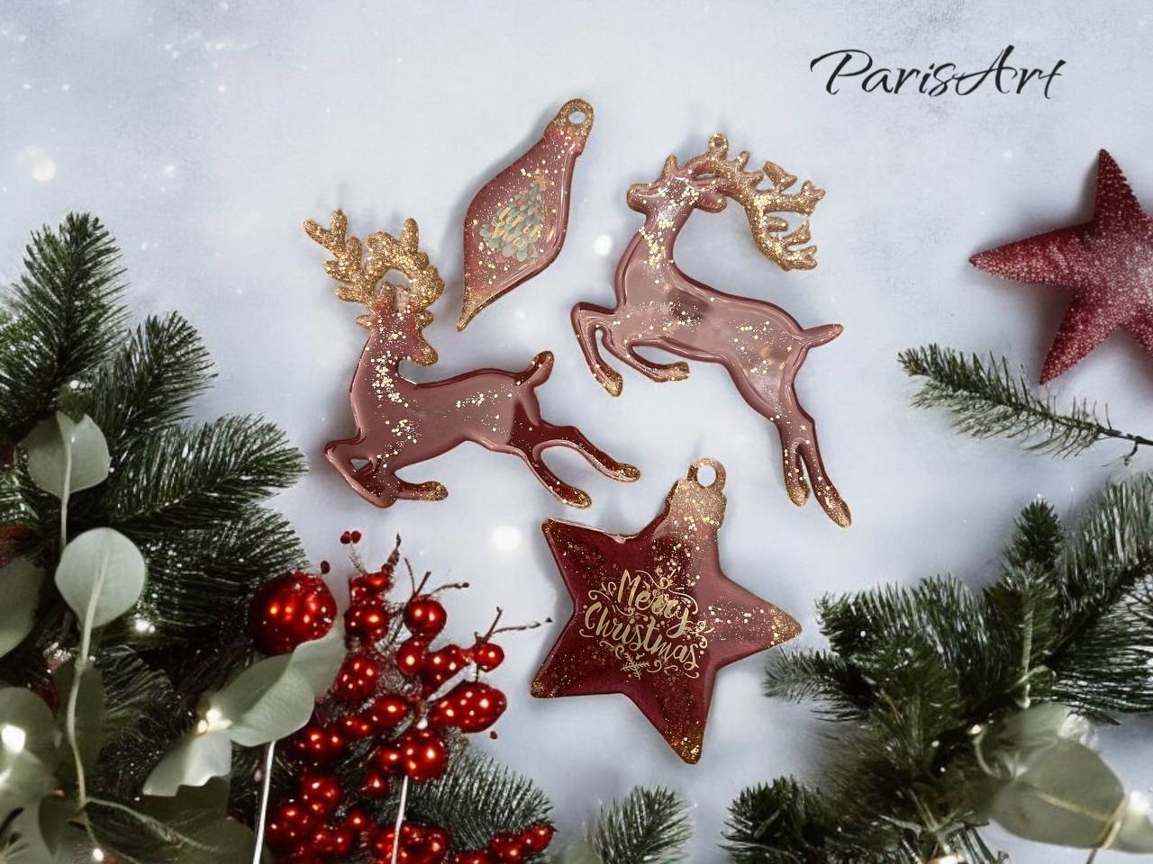 Customized Christmas Ornaments - Reindeer Set