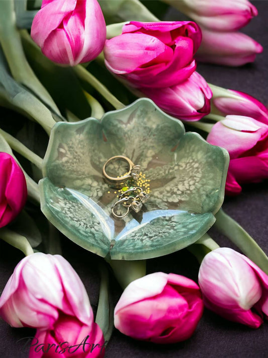 "Green Flower" Jewelry dish