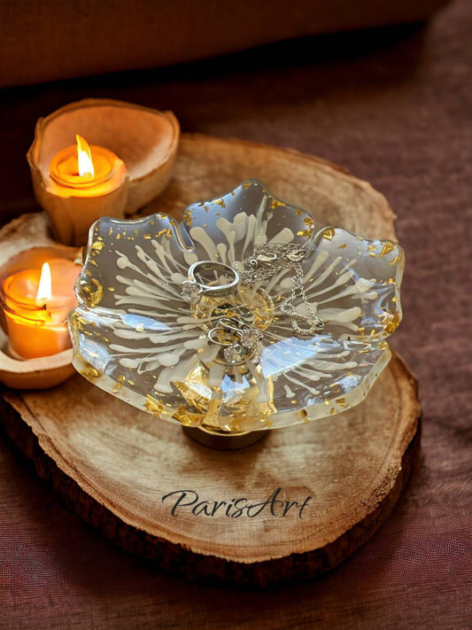 "3D Flower" Jewelry dish with stand