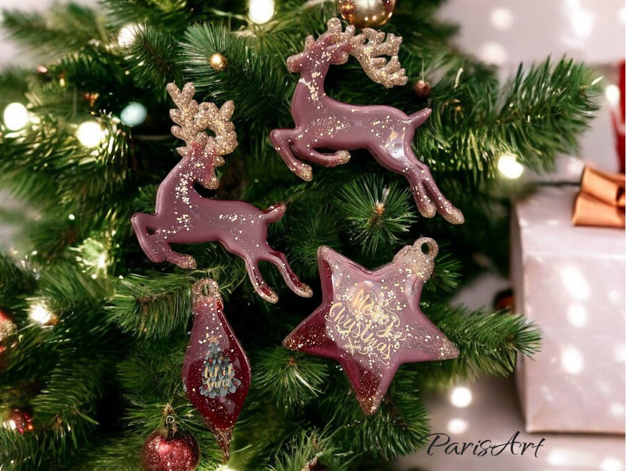 Customized Christmas Ornaments - Reindeer Set